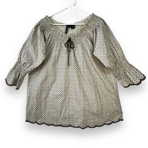 Cowgirls Cotton Women Top 
Prairie Women Top Smocked Blouse XL  Milkmaid Top